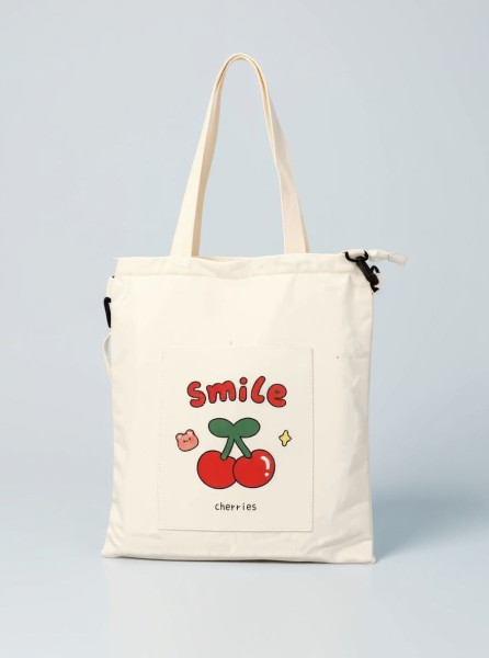 Сумка шоппер "Smile cherries", white 