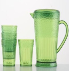 Набор для напитков (кувшин 2000 мл + 4 стакана 300 мл) "Another set", green
