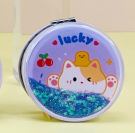 Зеркало раскладное шейкер "Lucky Kittens", фиолетовое, 7*7 см