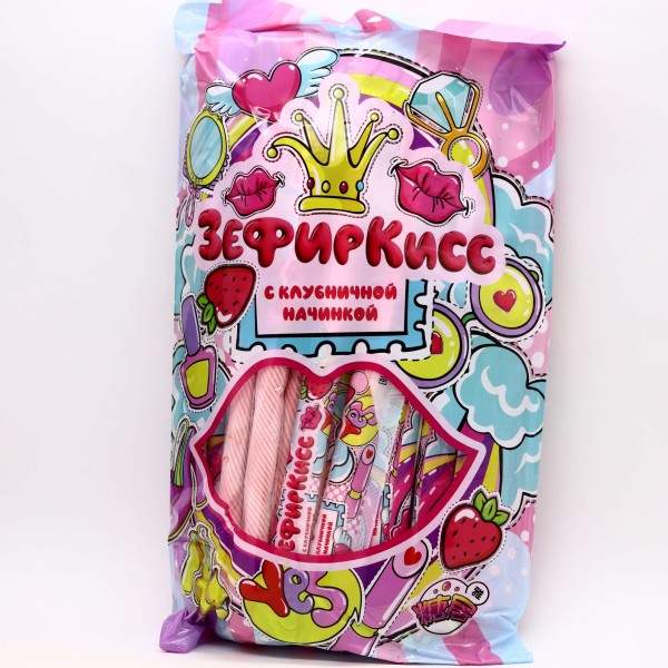 Воздушный зефир с начинкой «Зефиркисс» со вкусом клубники, 30 шт. 