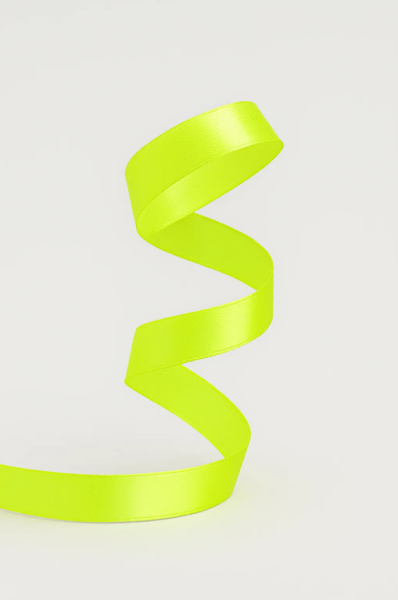 Лента для декора и подарков "Ribbon of Joy", neon light green (2 см*1 м) 