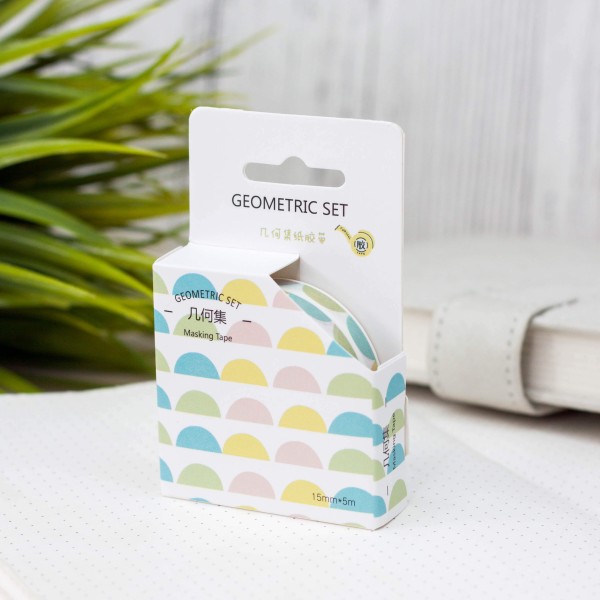 Декоративный скотч "Geometric set circles", colored 
