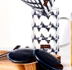 Кружка стеклянная "Light abstraction", black (420 мл)