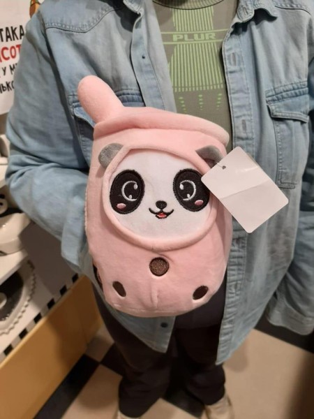 Мягкая игрушка "Cocktail panda", pink, 19 см 