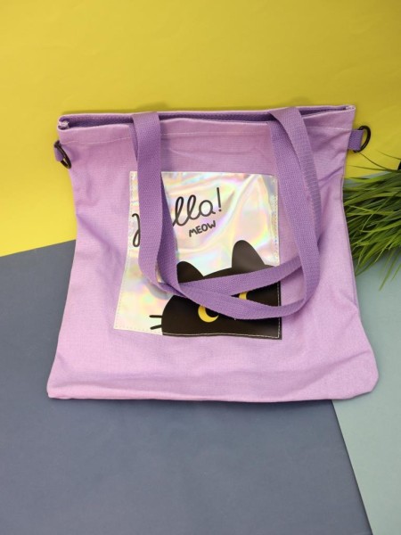 Сумка шоппер "Hello", purple 
