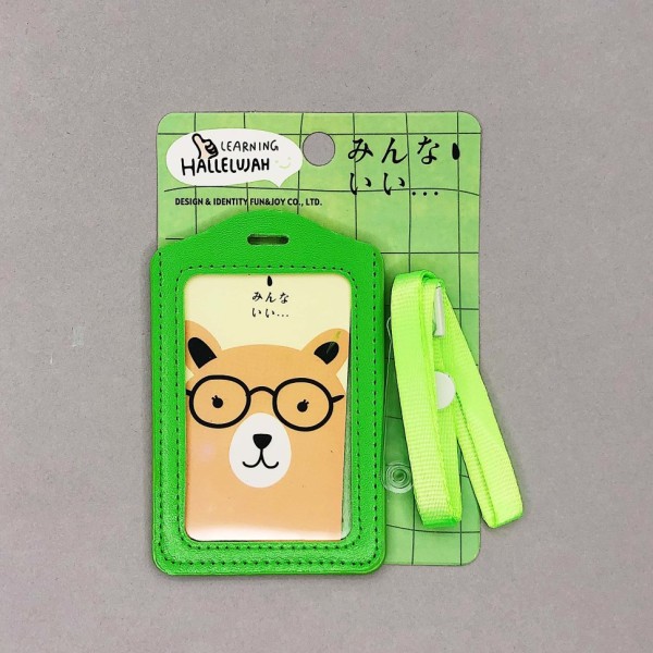 Держатель для карт "Animals, bear", green 