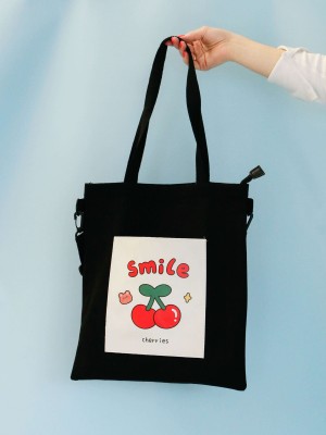 Сумка шоппер "Smile cherries", black