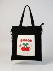 Сумка шоппер "Smile cherries", black