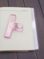 Зажим канцелярский "Transparent", pink (7.6*6.3 см)