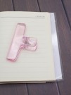 Зажим канцелярский "Transparent", pink (7.6*6.3 см)