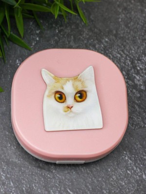 Контейнер для линз «Purebred Cat», pink-ginger