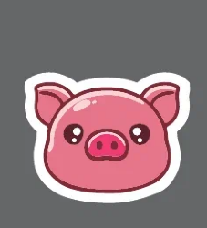 Значок ECO из дерева "Cute pig"