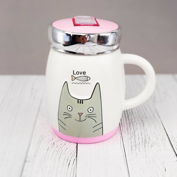 Кружка "Love Cat" (Green) (480ml) 