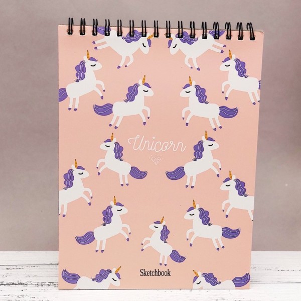 Скетчбук "Unicorn", pink 