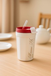 Кружка «Happy life», white-red