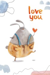 Открытка «Зайка. Love you», 100*150 мм, 5 шт