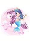 Алмазная мозаика "Русалочка с единорогом", 15х20 см