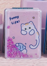 Зеркало шейкер раскладное "Funny life Cat", розовое, 8*6 см