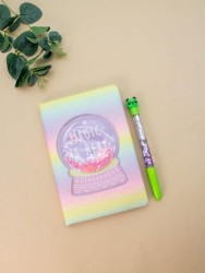 Блокнот c ручкой в обложке из эко-кожи «Magic is real», rainbow, 21,5х15 см, плотность 70 гр.