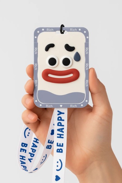 Футляр для карт на ленте "Be happy", smile 