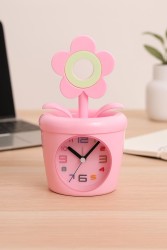 Часы-будильник - копилка «Flower in a pot», pink (12х11,5 см)