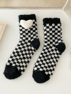 Носки iLikeGift «Heart and dots», black, мужские/женские евро размер 37-41