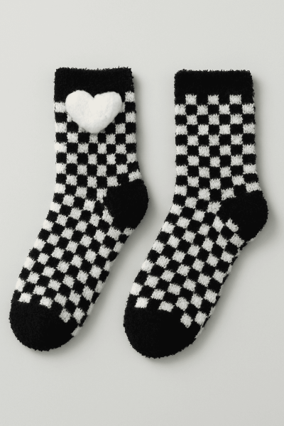 Носки iLikeGift «Heart and dots», black, мужские/женские евро размер 37-41 