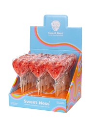 Карамель леденцовая "Сердце SUPER FOOD" с кусоч. сублим. ягод ш/б 36шт х 30г (малина)