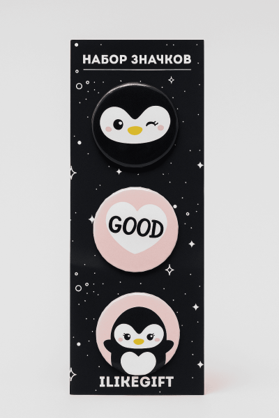 Набор значков Good penguin 