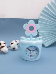 Часы-будильник - копилка «Flower in a pot», blue (12х11,5 см)