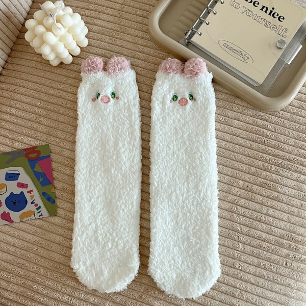 Носки iLikeGift «Fluffy ears», white, мужские/женские евро размер 37-41 
