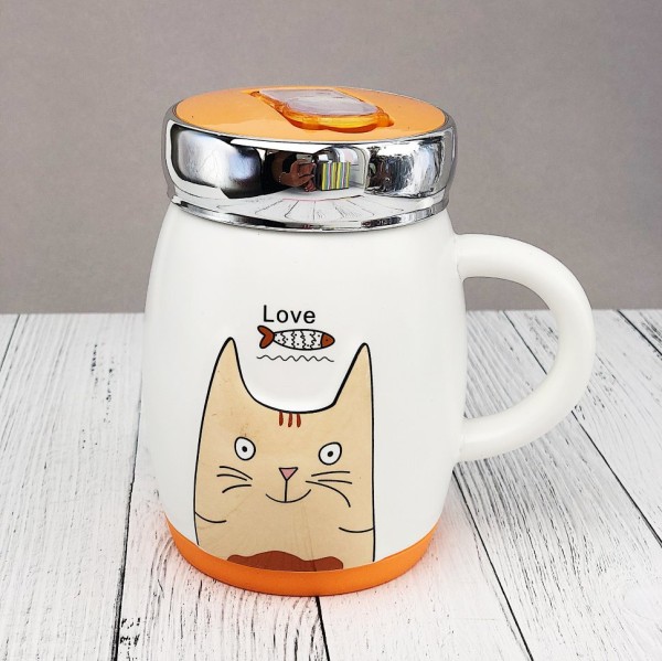 Кружка "Love Cat" (Yellow) (480ml) 