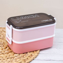 Ланчбокс "New style", pink (ложка+вилка), 1700 мл