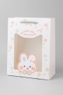 Пакет подарочный (M) "Cute animals, bunny", pink (33*25*12)