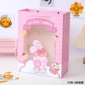 Пакет подарочный (M) "Lovely rabbit", pink (33*25*12)