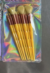 Набор кистей для макияжа "Prism Beauty", 8 кистей, yellow
