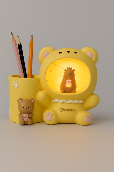 Ночник - подставка для канцелярских принадлежностей «Dream bear», yellow 