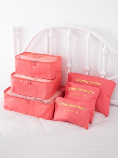 Набор органайзеров для путешествий 6 шт. "Laundry pouch", red 