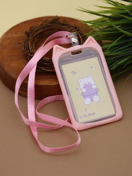 Футляр для карт на ленте "Moon bear", pink 
