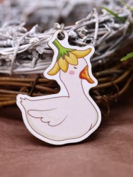Брелок ECO из дерева «Beautiful goose»