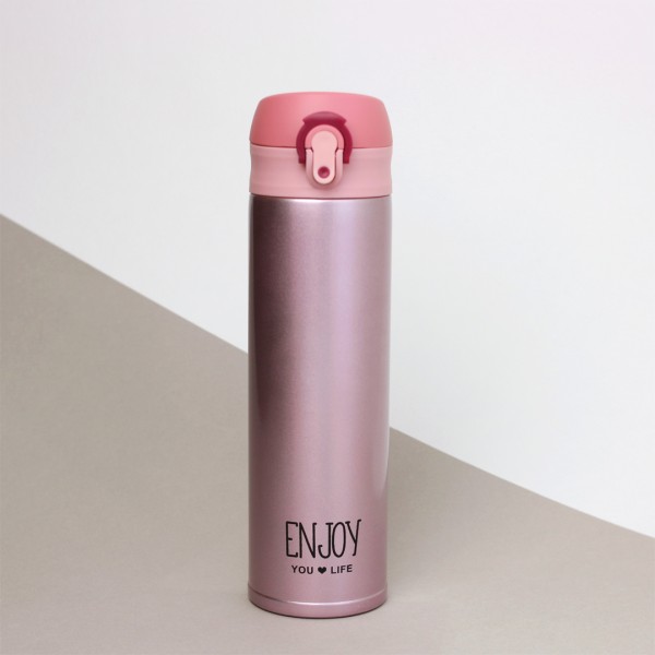 B-HS-6802-Z ТЕРМОС "Enjoy you life!" pink 500ml 