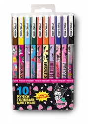Набор гелевых ручек со стираемыми чернилами 10 цв. "Kuromi", 0.5 мм
