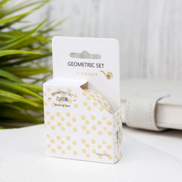 Декоративный скотч "Geometric set points", yellow 