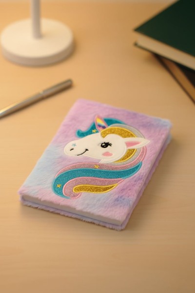 Блокнот плюшевый "Unicorn head", colorful, 21х14,5 см, плотность 80 гр. 