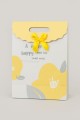 Пакет подарочный (XS) "Pastel flower", yellow (16.5*12.5*6)