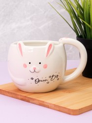 Кружка керамическая «Rabbit dream big», white (450 мл)