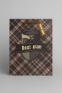 Пакет подарочный «Best man», brown (26*32*12.5)