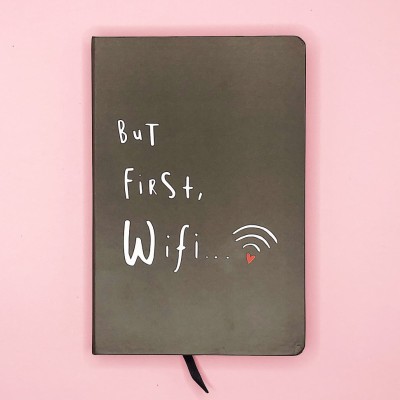 Блокнот "But first Wi Fi", black