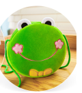 Сумочка плюшевая "Frog", green (16*14 см)