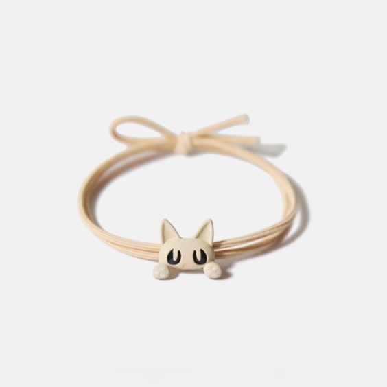 Резинка для волос GIRLY "Cat", beige 